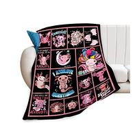 Axolotl Blanket for Girls Women Cute Axolotl Throw Blanket Ultra Soft Cozy Fleece Bedding Blanket for Kids Couch Sofa Axolotl Gifts for Axolotl Lovers 50"x40"