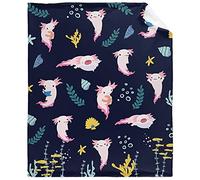 Cute Axolotl Throw Blanket Soft Flannel Fleece Velvet Plush Personalized Throws Fuzzy Warm Cozy Soft Bedding Blankets Anti-Pilling Adults 60" x 80"