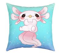Cute Axolotl Throw Pillow Cover 1 Pcs for Cartoon Salamander Decor Throw Pillowcase for Sofa Kawaii Ocean Sealife Pillow Case Cushion Cover Decor Reptile Animal Blue Cushion Case 18x18 Inch