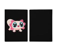 Cute Axolotl Travel Passport Wallet Credit Card Holder Cover Case Protector