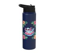 Cute Axolotl Tropical Pool Float Design Summer Vibes Stainless Steel Insulated Water Bottle