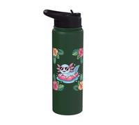 Cute Axolotl Tropical Pool Float Design Summer Vibes Stainless Steel Insulated Water Bottle
