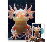 Cute Axolotl with Glowing Spots 1000 Pieces Jigsaws Adults Puzzles Think Smart Bright Print Home Activity Unique Gift (50x75cm)