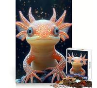 Cute Axolotl with Glowing Spots 1000 Pieces Jigsaws Adults Puzzles Think Smart Bright Print Home Activity Unique Gift (50x75cm)