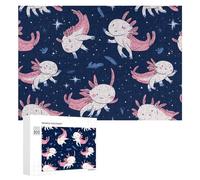Cute Axolotl Wood Puzzles for Adults And Family Game Interesting Creative Gift Wooden Jigsaw Puzzle