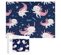 Cute Axolotl Wood Puzzles for Adults And Family Game Interesting Creative Gift Wooden Jigsaw Puzzle