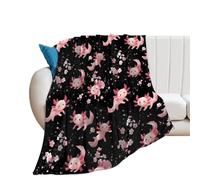 Cute Axolotls 250g Flannel Throw Blanket Lightweight