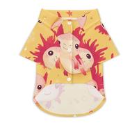 Cute Axolotls Dog Shirts Summer Pet Clothes Comfort T-Shirts Short Sleeveless Top for Cats Dogs 2XL