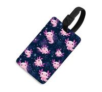 Cute Axolotls in Space Custom Travel Luggage Tag for Suitcases