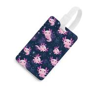 Cute Axolotls in Space Custom Travel Luggage Tag for Suitcases