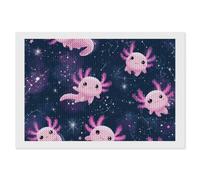 Cute Axolotls in Space Diamond DIY Painting Kits Horizontal Round