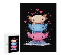 Cute Axolotls Jigsaw Puzzle for Adults Wooden Challenging Puzzles Gift for Family Friends