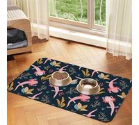 Cute Axolotls,Waterproof Pet Feeding Mat,PU Leather Placemats for Cat Dog Water Bowl,Food Mats,30x45cm