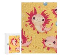 Cute Axolotls Wooden Jigsaw Puzzles for Adults Funny Intelligent Games Home Decor Artwork for Home Office