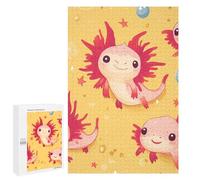 Cute Axolotls Wooden Jigsaw Puzzles for Adults Funny Intelligent Games Home Decor Artwork for Home Office