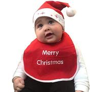 Cute Babies Unisex Christmas Bib & Hat Sets 1st Christmas (Merry Christmas)