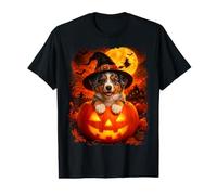 Cute Baby Australian Shepherd Dog Witch on Halloween Value Graphic T-Shirt