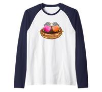 Cute Baby Bird in Birds nest Robin Bird Lover Bird Watching Raglan Baseball Tee