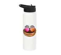 Cute Baby Bird in Birds nest Robin Bird Lover Bird Watching Stainless Steel Insulated Water Bottle