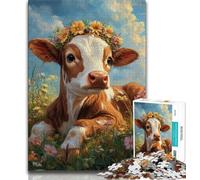 Cute Baby Calf 1000 Piece Jigsaw Puzzles for Teenagers,Challenging Game Gifts for Is Ideal As A Gift for The Whole Family (50x75cm)