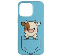 Cute Baby Cow Pocket Pal Calf Funny Cow Farm Animal Case for iPhone 15 Pro Max