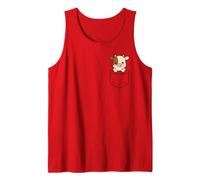Cute Baby Cow Pocket Pal Calf Funny Cow Farm Animal Tank Top