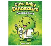 Cute Baby Dinosaurs Coloring Book: Fun & Easy Coloring Book for Kids Ages 3-6