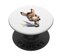 Cute Baby Donkey Peeking with Lavender Design PopSockets Adhesive PopGrip