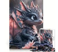 Cute Baby Dragon 1000-piece Puzzle for Adults Mental Skill Bright Print Enjoyable Challenge Birthday Surprise (38x52cm)