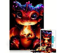 Cute Baby Dragon Art 1000 Piece Jigsaw Puzzle for Teenagers Mental Boost Bright Print Fun Challenge Birthday Art Gift (50x75cm)