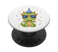 Cute Baby Dragon Birthday Party Hat Sunglasses Kids PopSockets Adhesive PopGrip