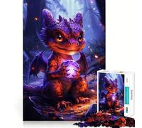 Cute Baby Dragon Jigsaw Puzzles for Adults 1000 Piece Mindful Game Clean Cut Happy Challenge Birthday Present (50x75cm)
