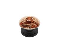Cute Baby Dragon Reading Book Stack Fall Leaves Fantasy PopSockets Adhesive PopGrip