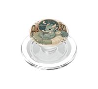 Cute Baby Dragon Reading Under Moonlight PopSockets PopGrip for MagSafe