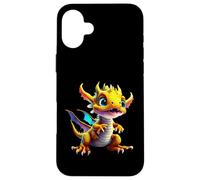 Cute Baby Dragon with Big Eyes Fantasy Cartoon Style Case for iPhone 16 Plus