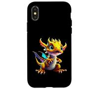 Cute Baby Dragon with Big Eyes Fantasy Cartoon Style Case for iPhone X/XS