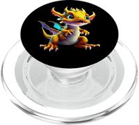 Cute Baby Dragon with Big Eyes Fantasy Cartoon Style PopSockets PopGrip for MagSafe