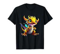Cute Baby Dragon with Big Eyes Fantasy Cartoon Style T-Shirt