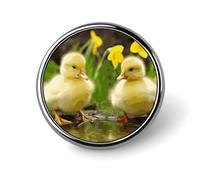 Cute Baby Ducks Button Pins - Personalized Round Badges for Women Men Custom Photo Buttons for Backpack Cloth Decoration Souvenir Gifts, Metal Badge Brooch Party Costume Accessory