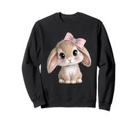 Cute Baby Easter Bunny Pink Coquette Bow Rabbit Girl Women Sweatshirt