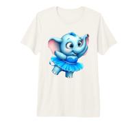 Cute Baby Elephant Ballerina Blue Tutu Premium T-Shirt