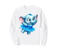 Cute Baby Elephant Ballerina Blue Tutu Sweatshirt