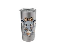 Cute Baby Elephant Coffee Lover Latte Art Stainless Steel Insulated Tumbler