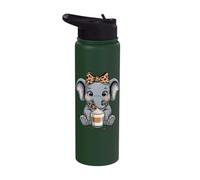 Cute Baby Elephant Coffee Lover Latte Art Stainless Steel Insulated Water Bottle