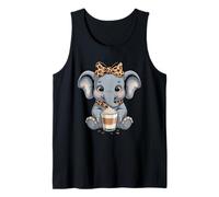 Cute Baby Elephant Coffee Lover Latte Art Tank Top