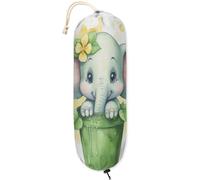 Cute Baby Elephant Plastic Bag Holder, Lightweight Grocery Bag Holder Dispenser, Reusable Wall Mount Plastic Bag Storage Organizer 1 Pack Hanging Storage Bag for Home Kitchen