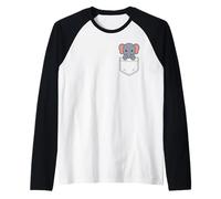 Cute Baby Elephant Pocket Pal Funny Elephant Wild Animal Raglan Baseball Tee