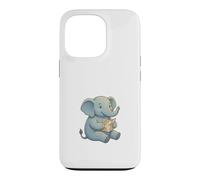 Cute Baby Elephant Reading Map Travel Adventure Explorer Case for iPhone 13 Pro