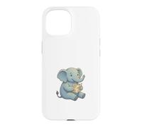 Cute Baby Elephant Reading Map Travel Adventure Explorer Case for iPhone 15