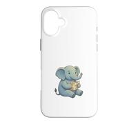 Cute Baby Elephant Reading Map Travel Adventure Explorer Case for iPhone 16 Plus